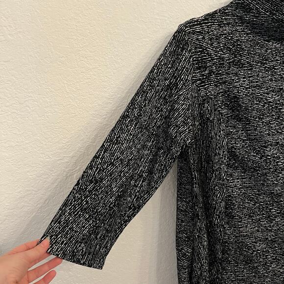 Clara Sun Woo Mock Neck Sweater Medium Tunic Black Pockets Oversized Stretch - Picture 3 of 11